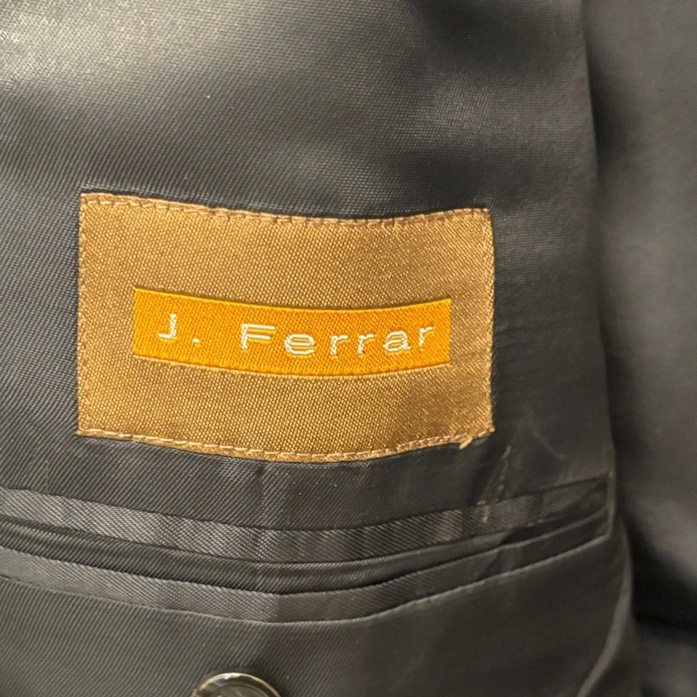 J Ferrar Navy Men's Blazer Sport Coat Suit Jacket 42R